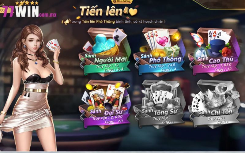 Hướng dẫn cách vào chơi Tiến lên miền Nam tại 77Win